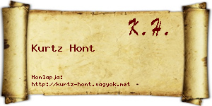 Kurtz Hont névjegykártya